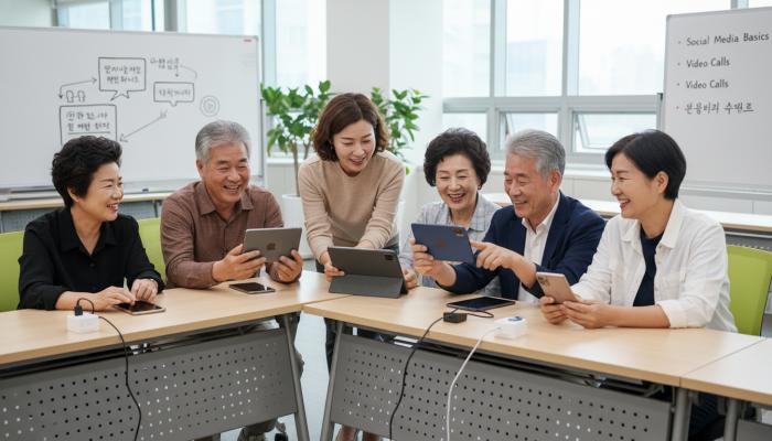 AI로 만든 스마트폰 교육 이미지