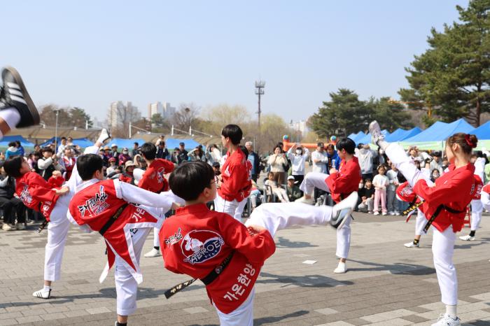 태권도 시범단의 공연