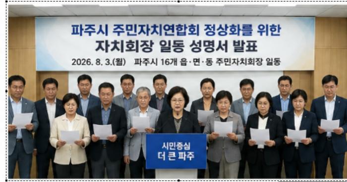 파주시 주민자치연합회 회장 직무정지 "법원 결정 존중…절차 바로 세워 조직 정상화 나선다"